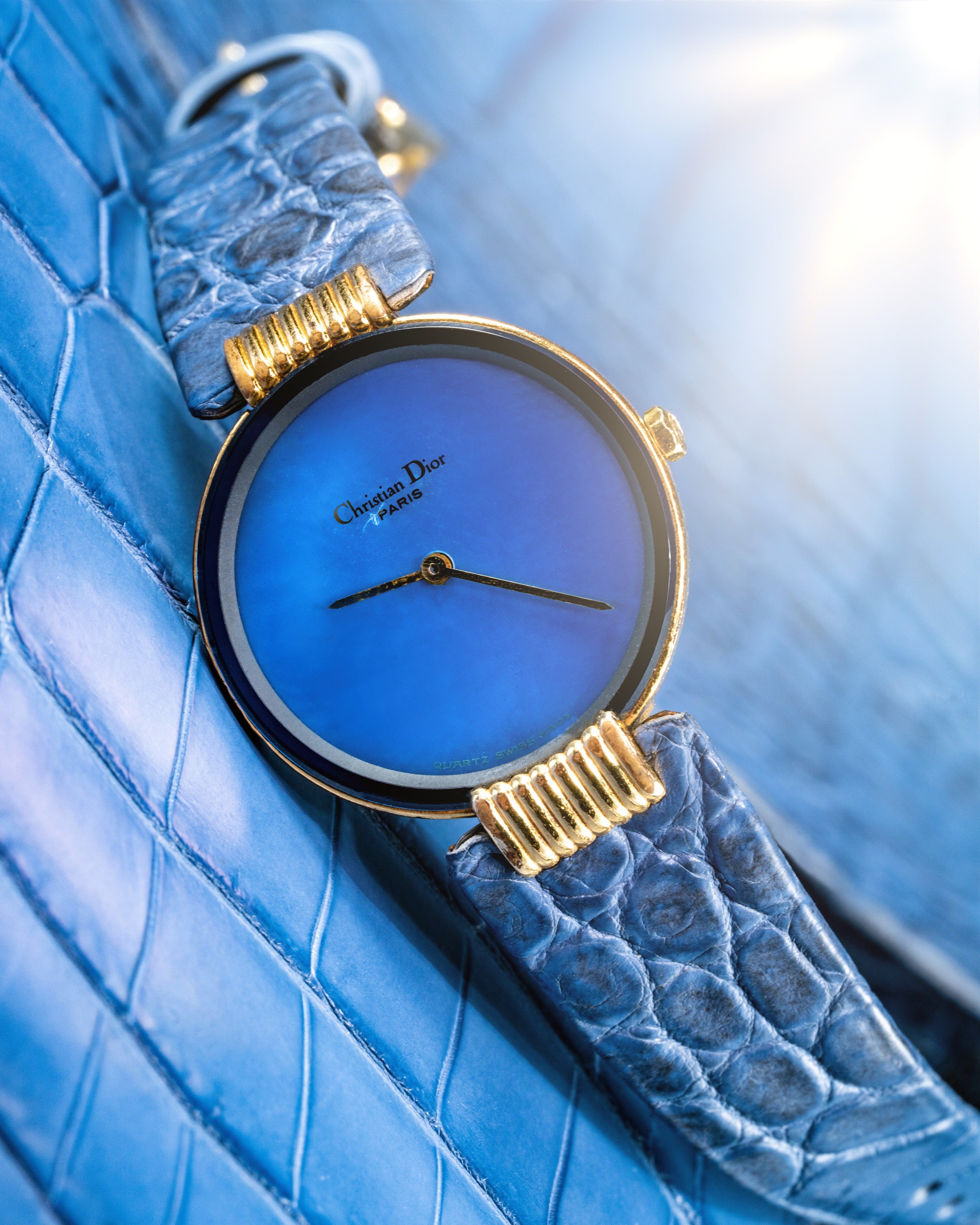 Bespoke Watch Strap in Baby Blue Himalayan Crocodile – Solitaire