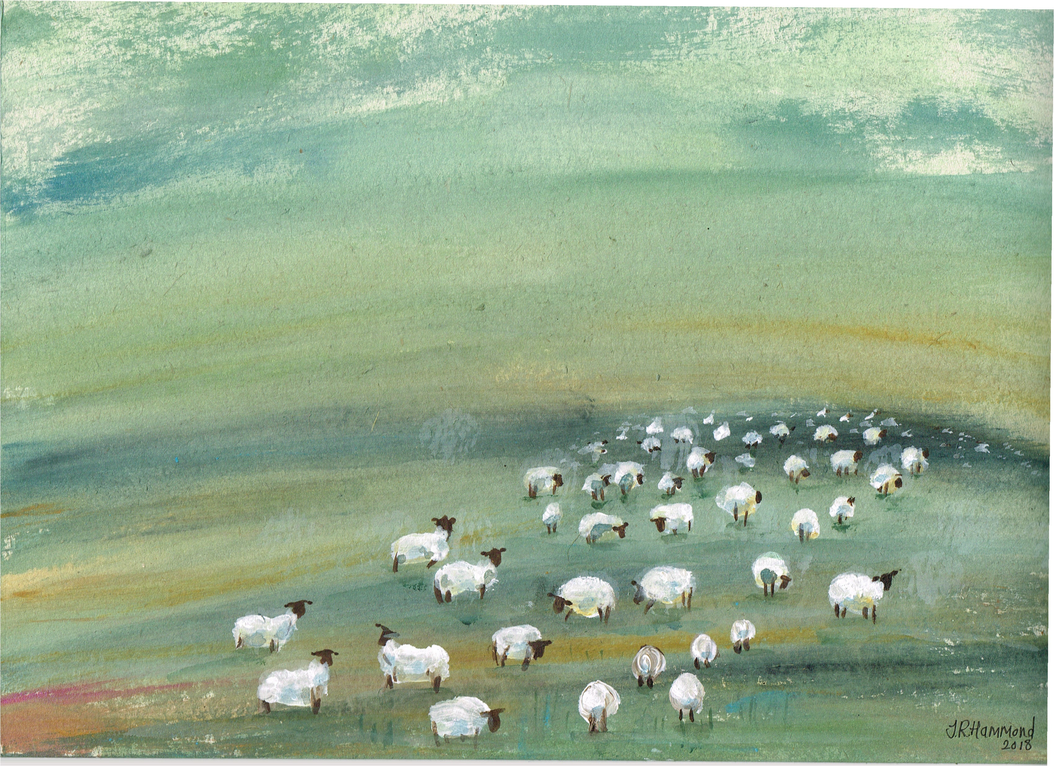 At Night I Dream of Acrylic Sheep Painting - Eleven (sold) – Smart