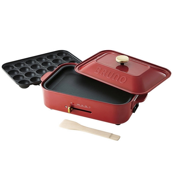 BRUNO コンパクトホットプレート レッド ブルーノ デザインキッチン