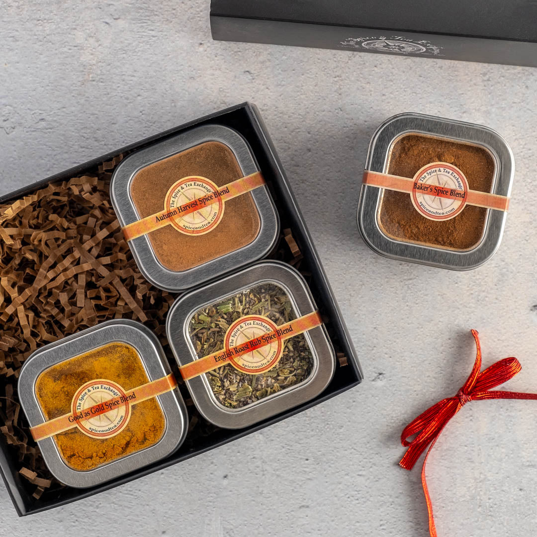 Holiday Seasonings 4 Tin Gift Box | The Spice & Tea Exchange