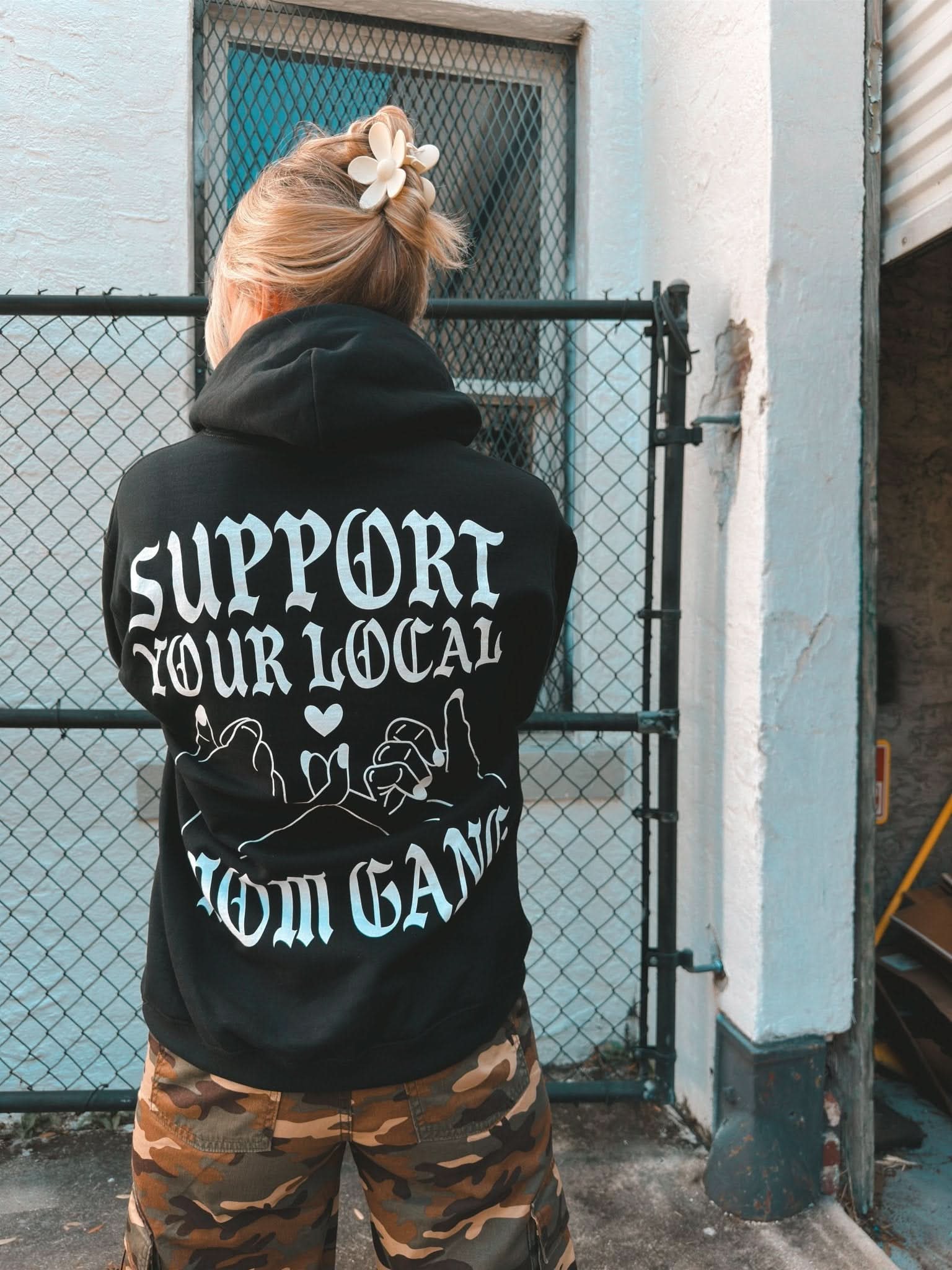 Support Your Local Mom Gang Hoodie - Black – Sweetees