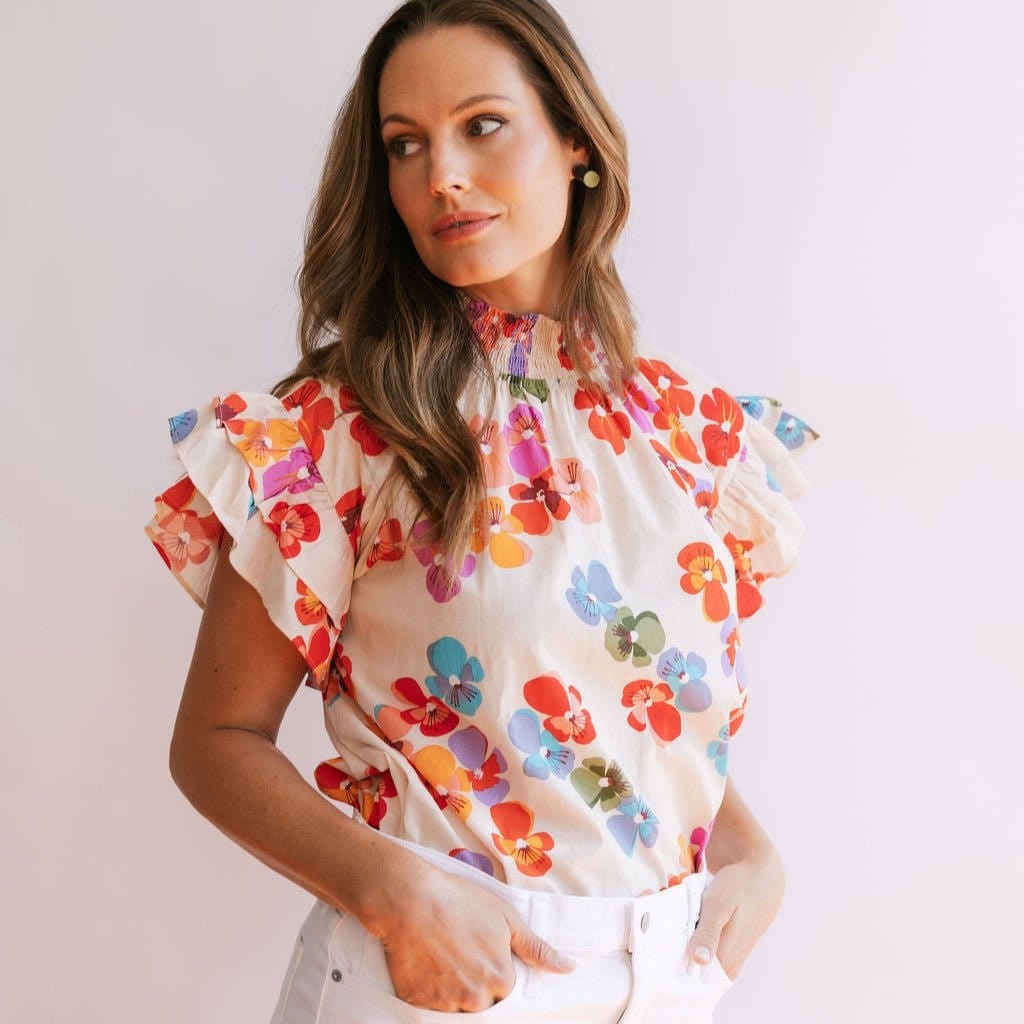 Rainbow Flower Flutter Top – Sunshine Tienda®