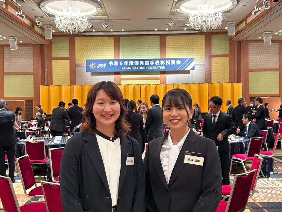 氷上競技部島根くるみ選手・長森遥南選手が「令和6年度優秀選手」に