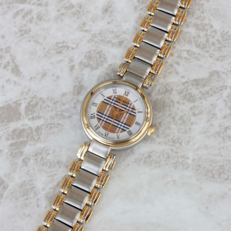 稼働品】BURBERRY 11500L SS/GF 白 QZ レディース腕時計 腕時計の通販