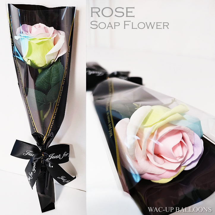 1本682円 1本売り 送料別 ソープ フラワー レインボー ローズ 石鹸 花