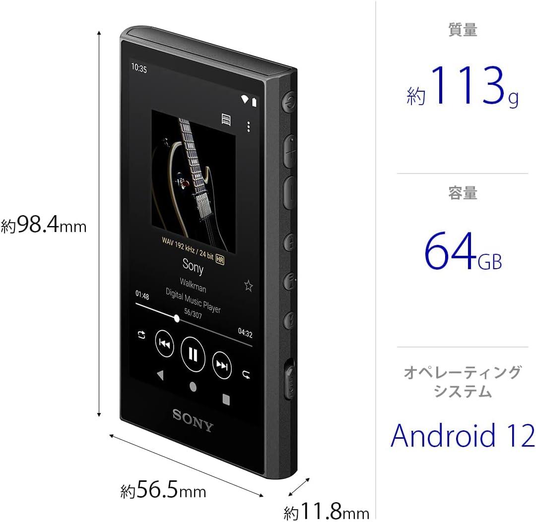 SONY Walkman NW-A307 64GB A300 Series Hi-Res Wireless MP3 Player