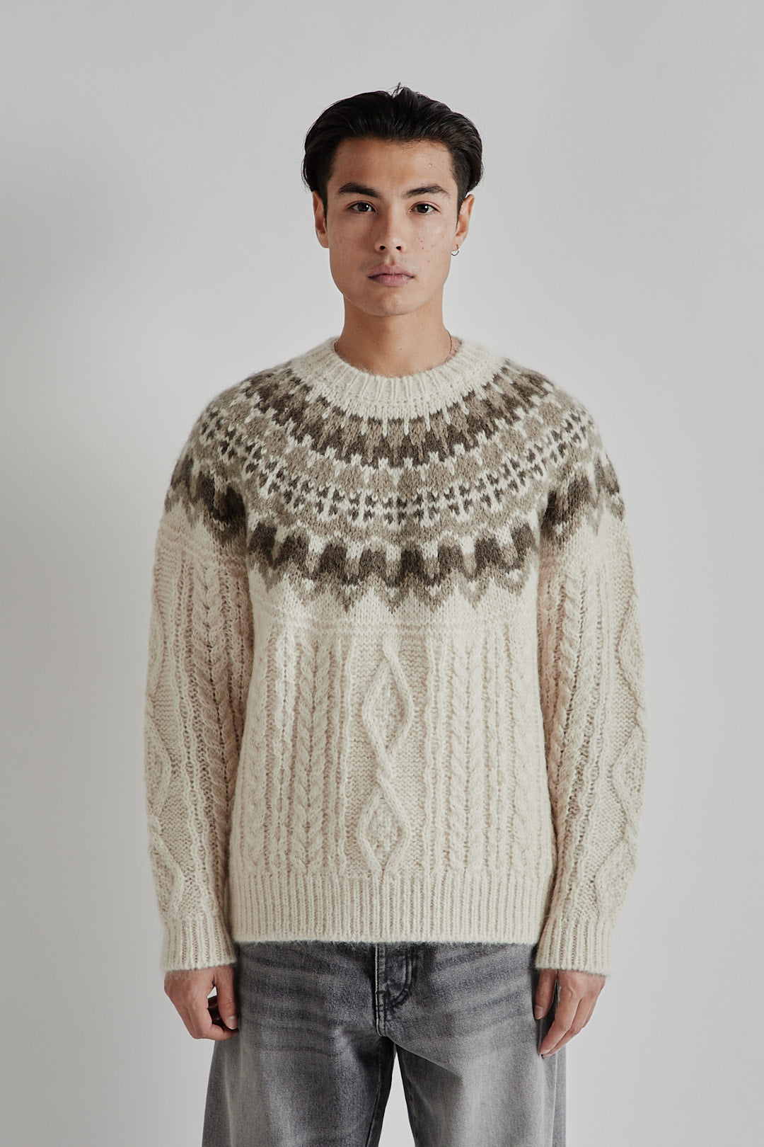 BATONER Nordic Mohair Crew Neck - Ivory | Wallace Mercantile Shop