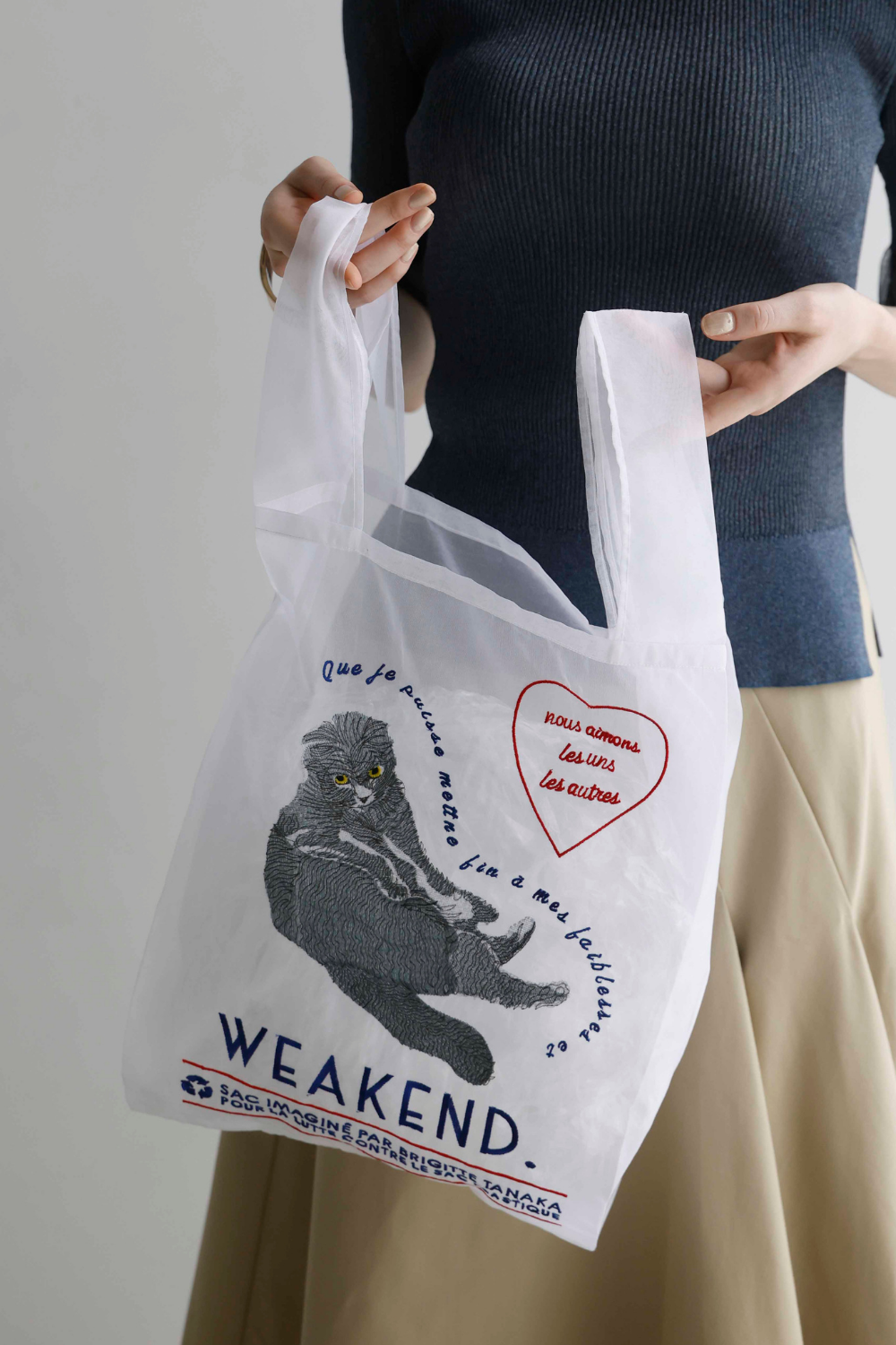 BRIGITTE TANAKA】刺繍オーガンジーバック / WHT – weakend