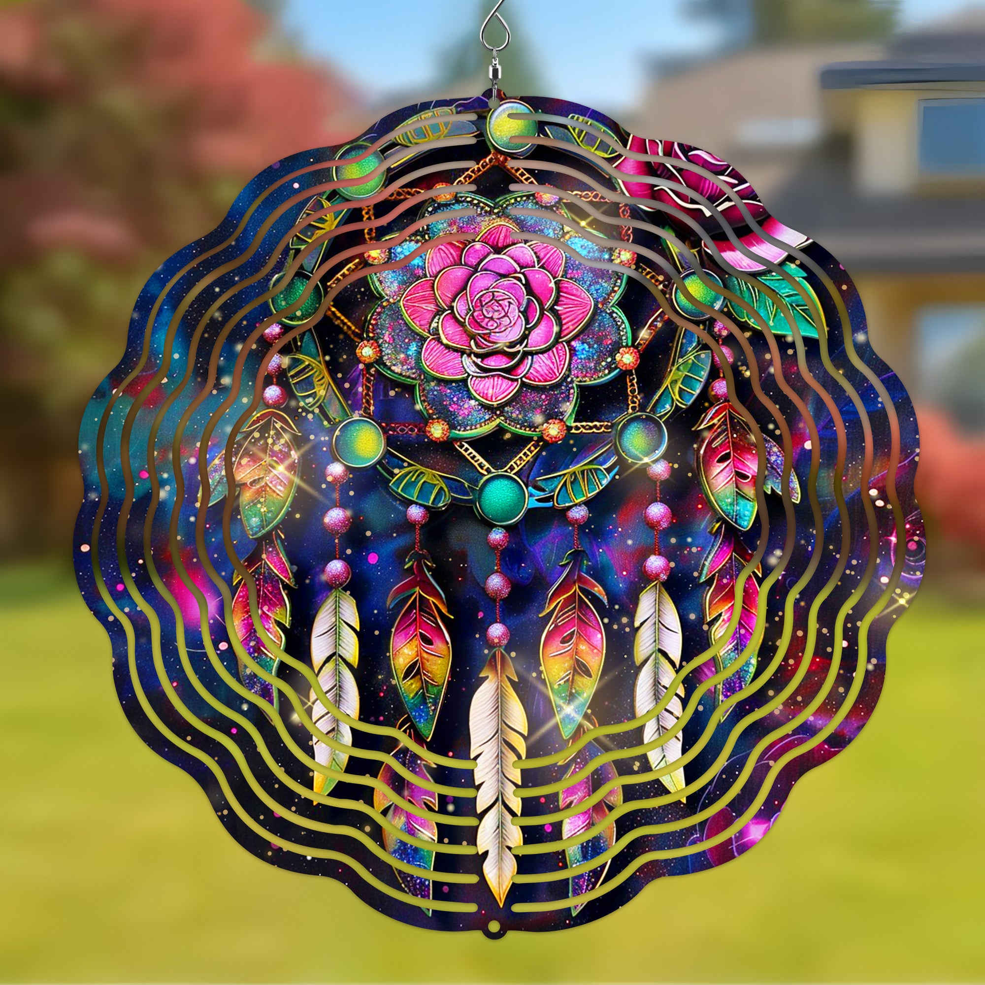 Galaxy Dreamcatcher Native American Style Wind Spinner – Welcome