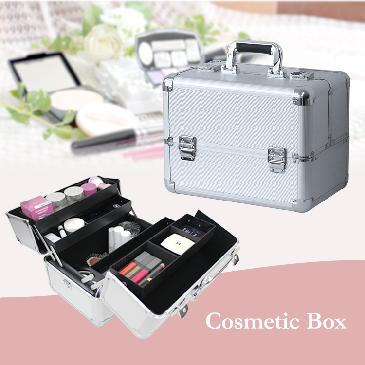 メイクボックス (36 x 23 x 27cm) 化粧箱 化粧ケース 小物入れ 鍵