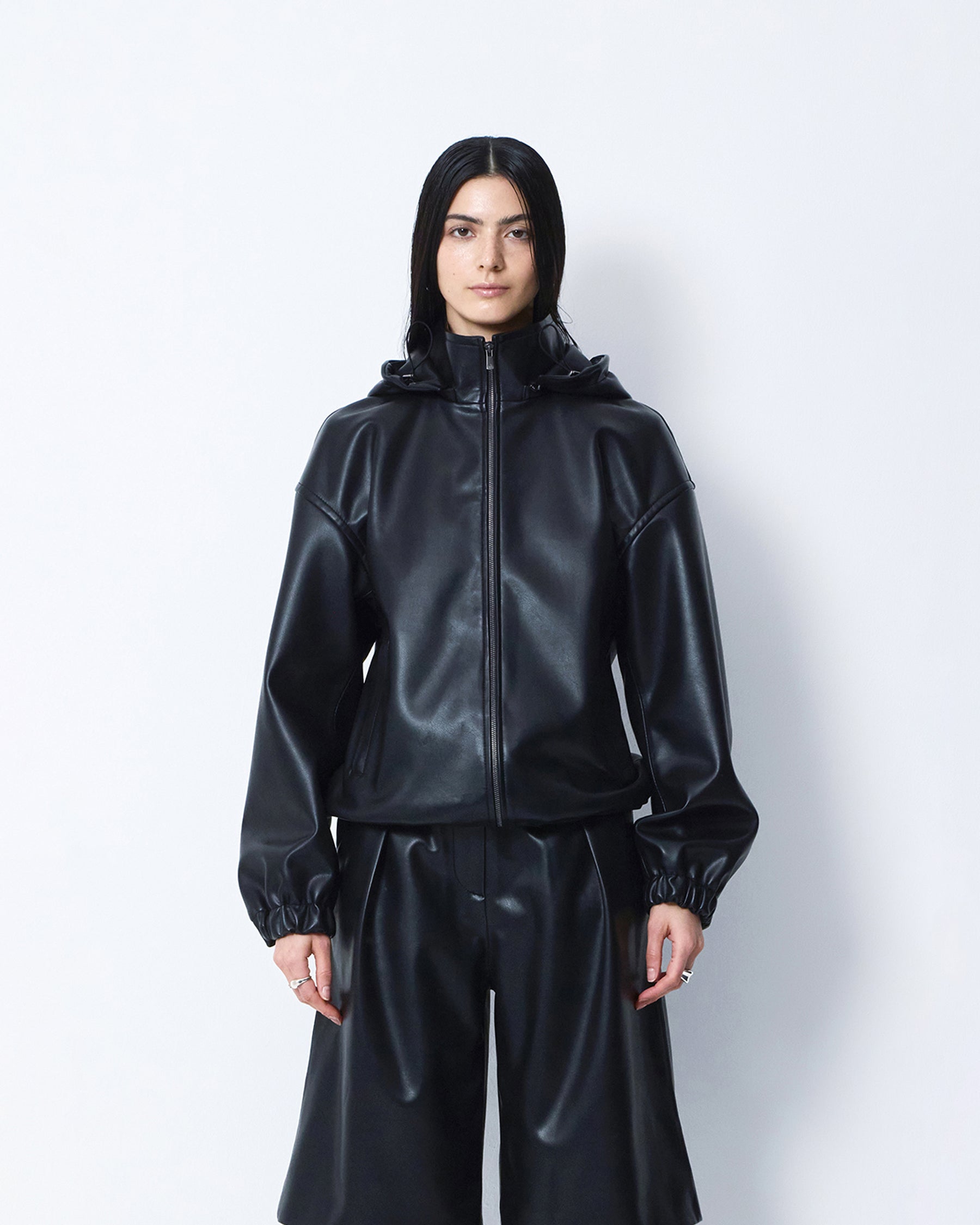 BLOSSOM H COMPANY ブロッサム】LON LEATHER HOOD ZIPUP LONレザー