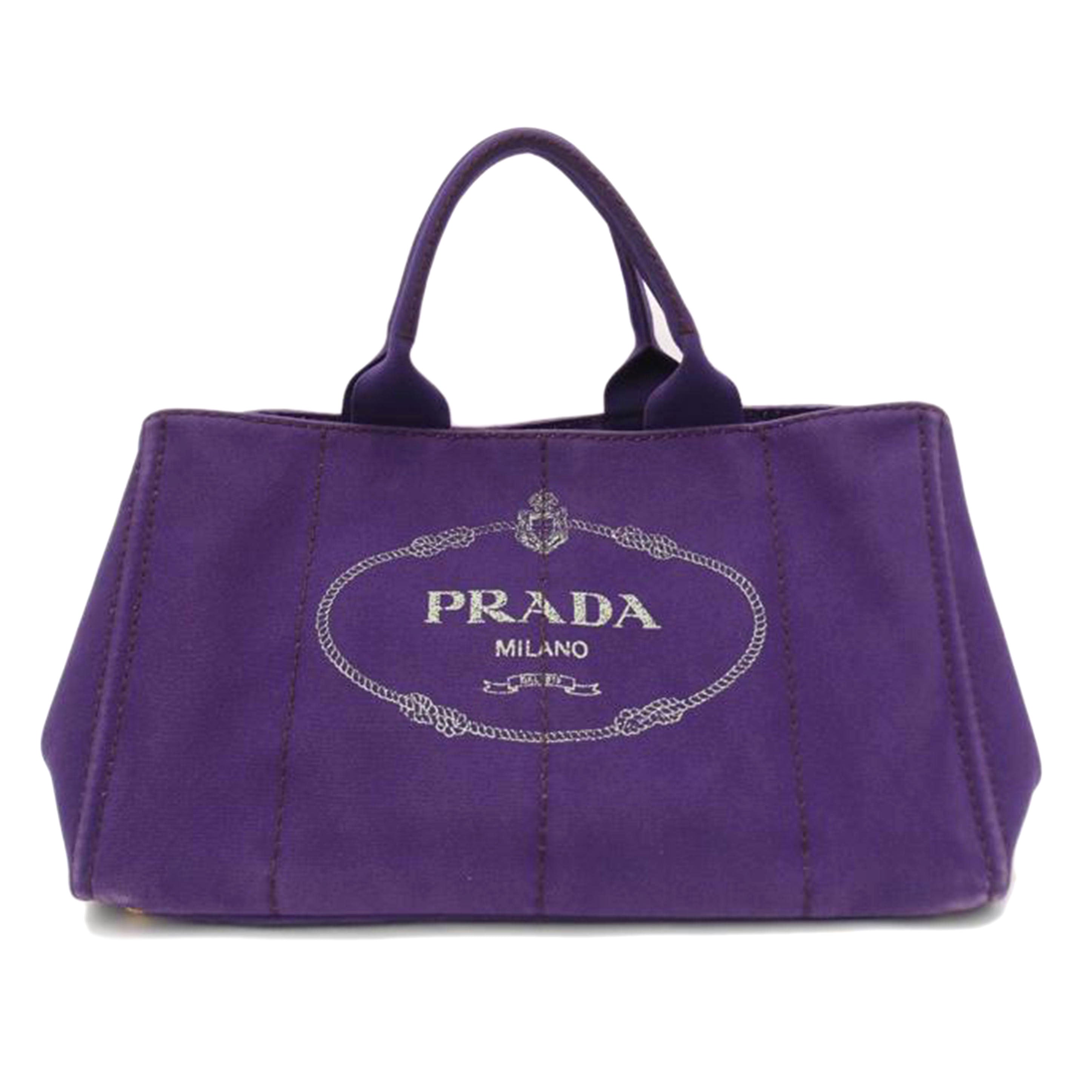 PRADA プラダ トートバッグ ハンドバッグ キャンバス 紫/ブランド