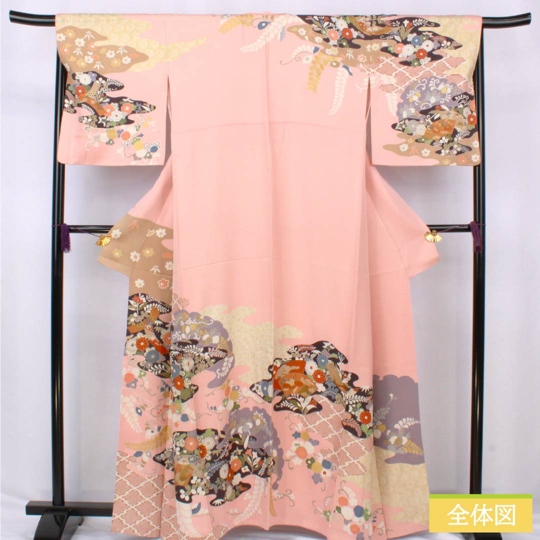 リサイクル着物】訪問着 正絹 Sランク 袷 身丈161.5cm 裄丈67.5cm 東雲