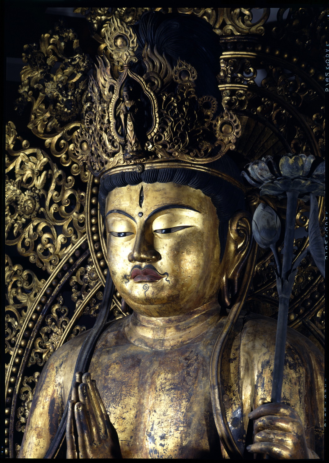 奈良東大寺 本尊不空羂索観音菩薩 遠藤実実兄筆 油彩 稀少品 奈良