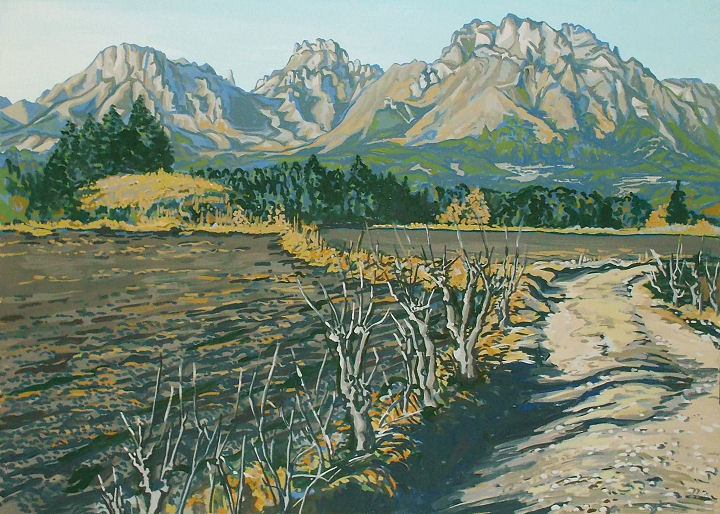 F6「妙義の里」絵画 油絵 油彩画 風景画 アート 妙義山 F6「妙義の里