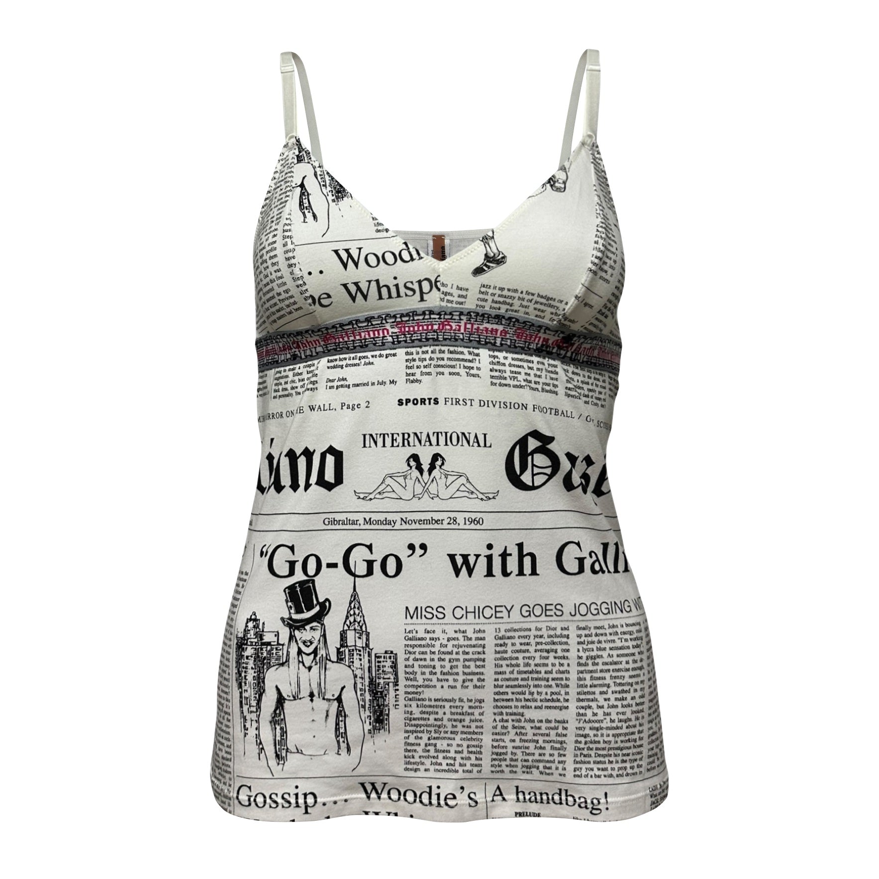 JOHN GALLIANO Newspaper Print Camisole – 24/7 archives