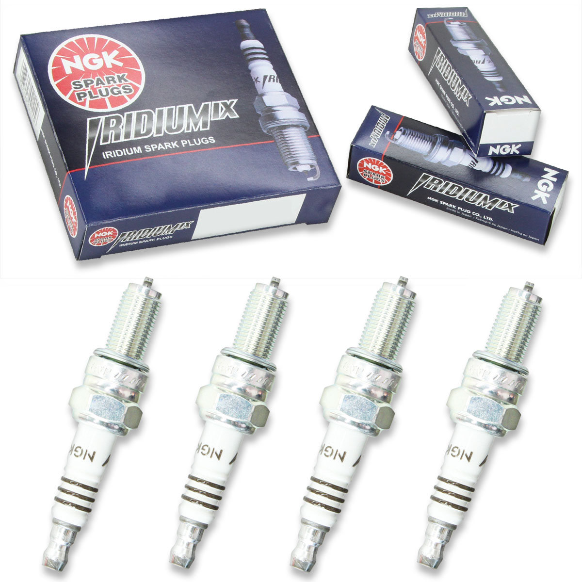 4pcs 07-11 Kawasaki ZX600 Ninja ZX-6R NGK Iridium IX Spark Plugs