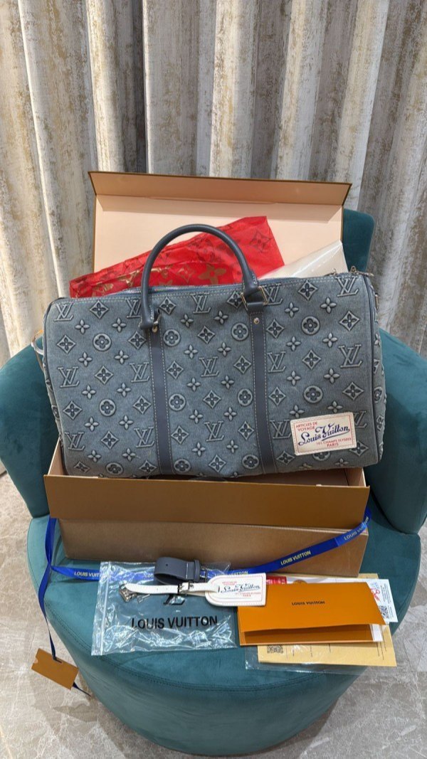 Louis Vuitton Lv Monogram Washed Denim High Quality Duffle Bag