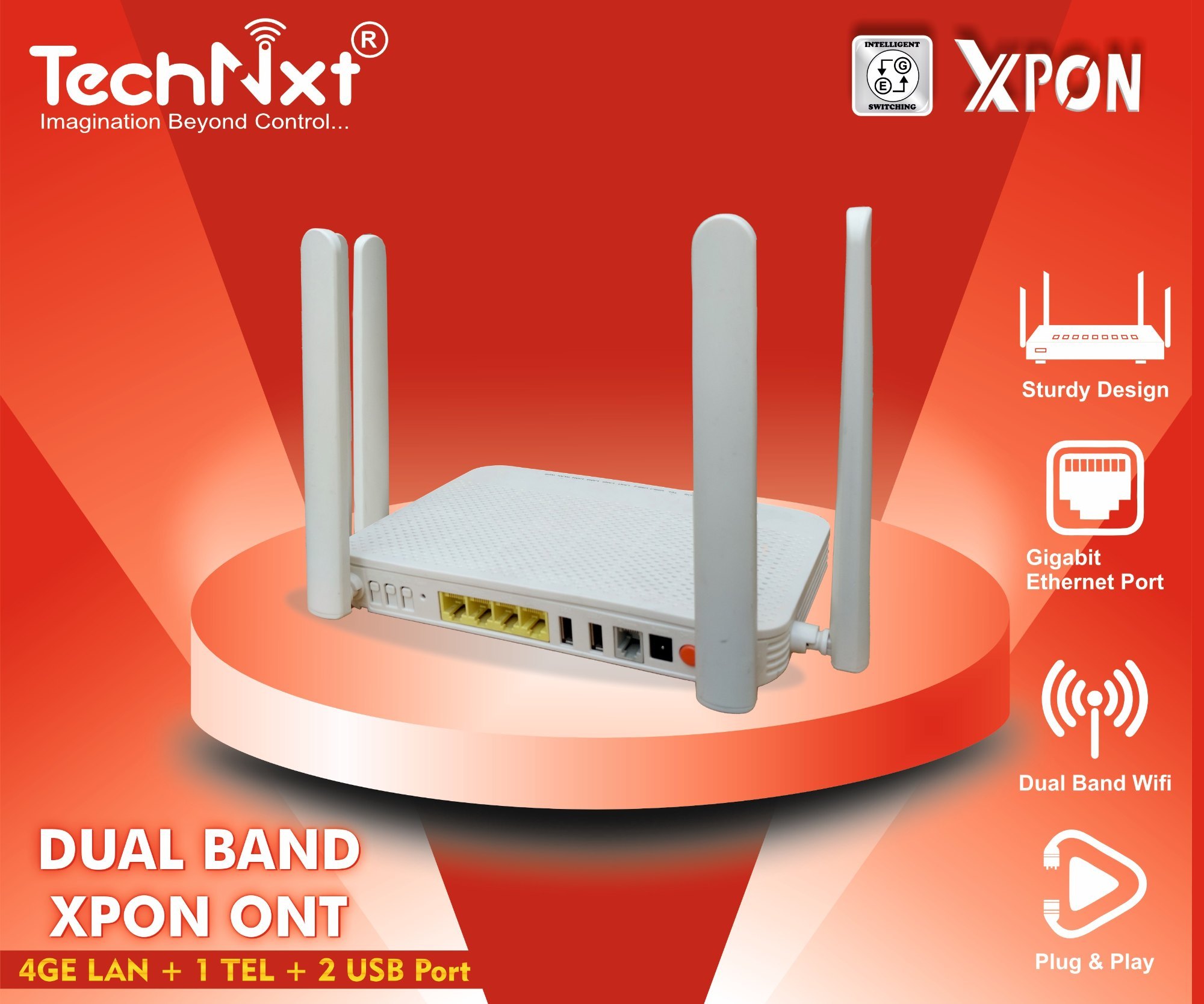 Dual Band Xpon ONT TNZ-4G -MTK, WPA2 - PSK at ₹ 1499/piece in New