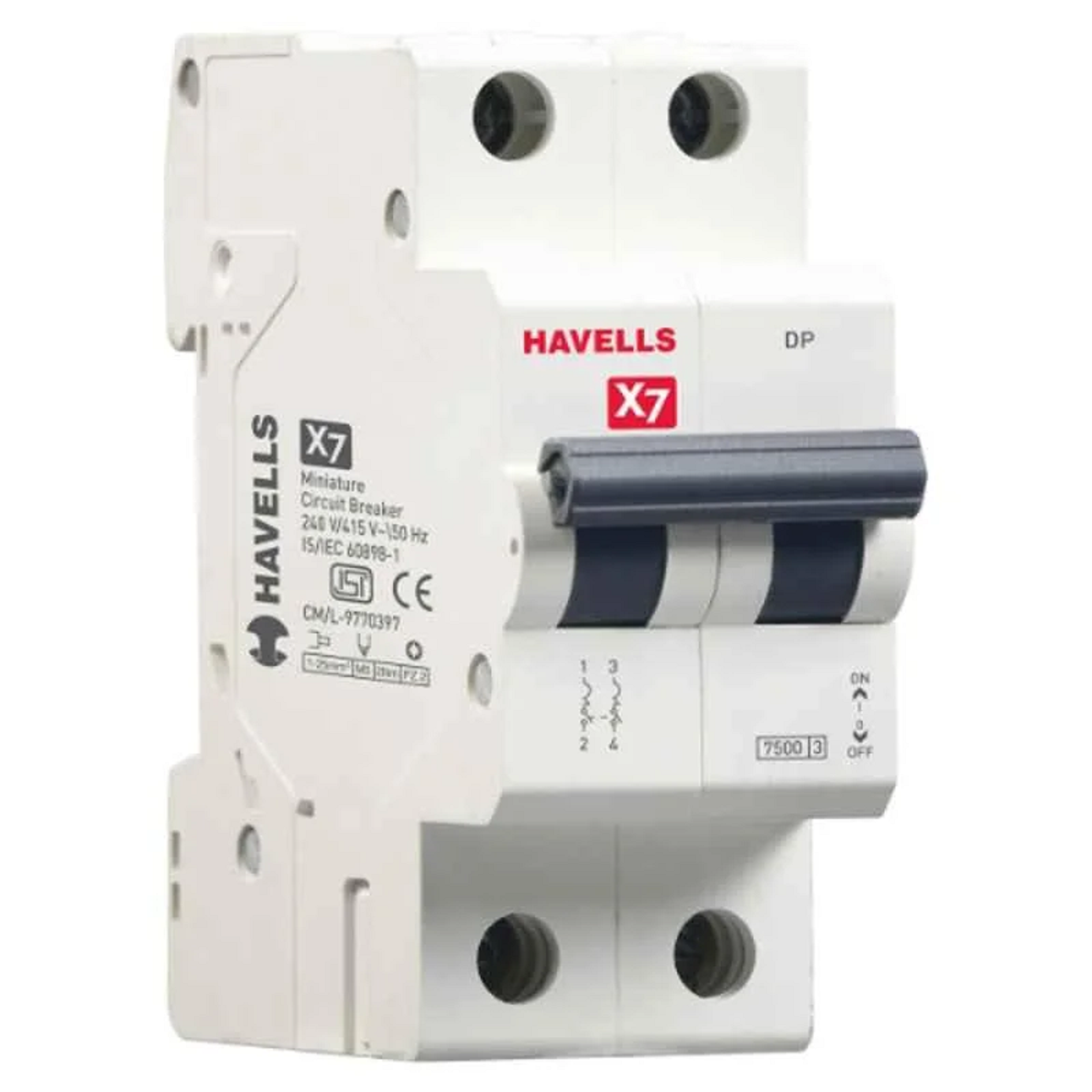 Havells X7 6A Double Pole C Curve MCB, DHMYCDPM006 at ₹ 453