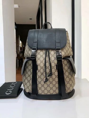 Gucci GG Supreme Monogram Coated Canvas Backpack With Dust Bag