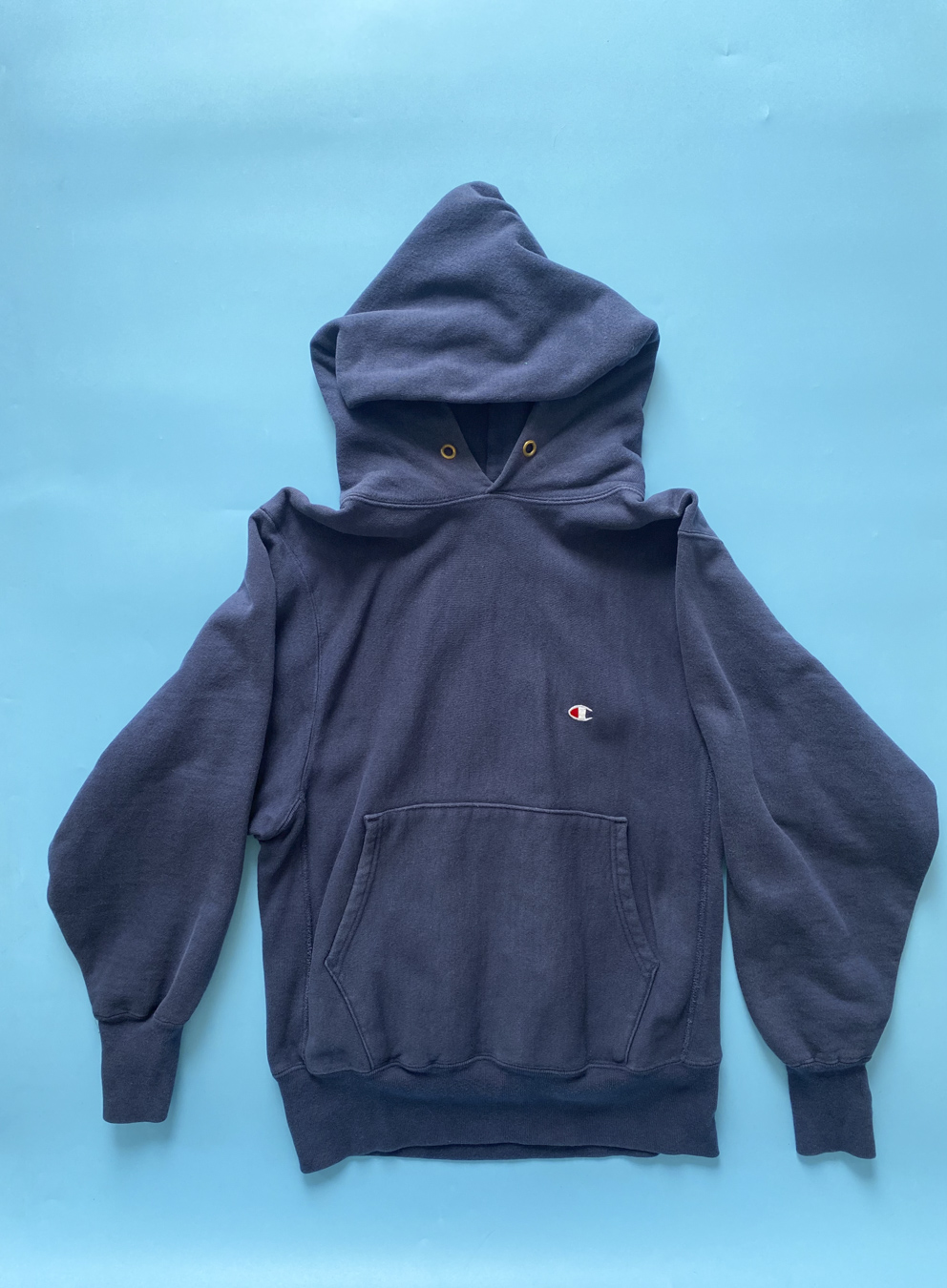 90s Reverse Weave Navy Blue Champion Hoodie - 5 Star Vintage