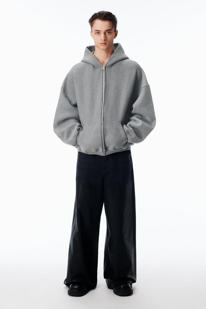 Alexander Wang STAR ZIP UP HOODIE IN DENSE FLEECE - Hoodies - Free