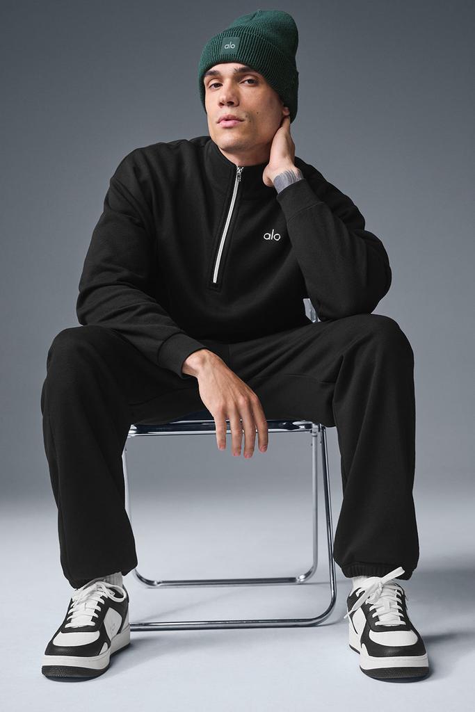 Alo Accolade 1/4 Zip Pullover - Black - Hoodies - Free Shipping