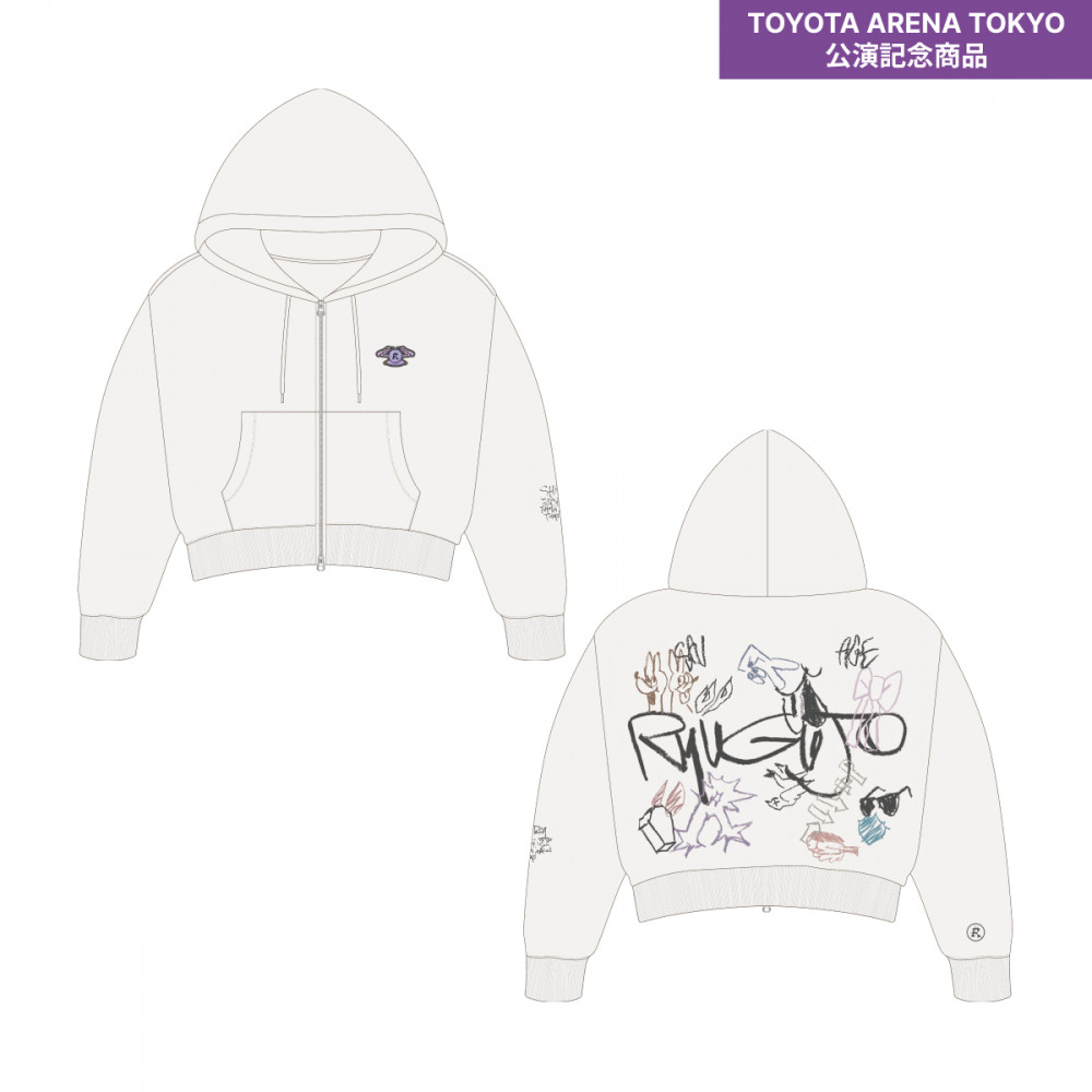 RYUGUJO Cropped Zip Up Hoodie | 龍宮城 OFFICIAL SHOP｜龍宮城 公式