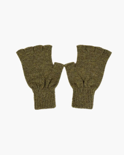 FUMIKA UCHIDA / SHETLAND FINGERLESS GLOVES / KHAKI – 601 | 京都