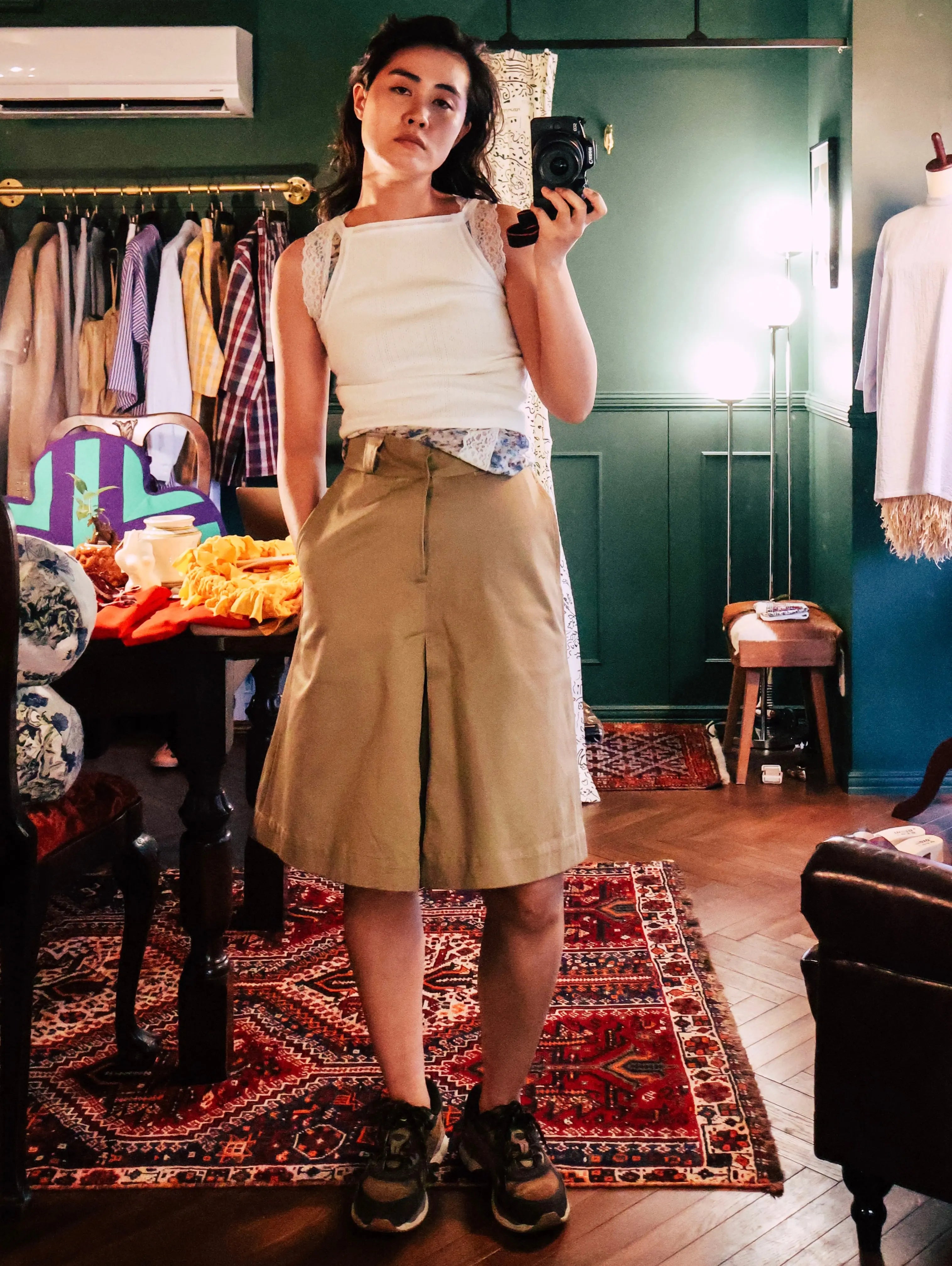 FUMIKA UCHIDA / EYELET RIB STITCH CAMISOLE / OFFWHITE – 601 | 京都