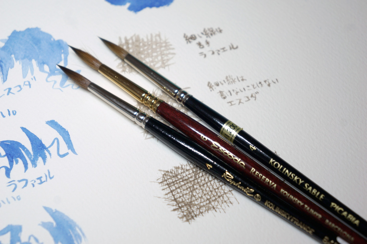 水彩部屋 — 筆いろいろ および、細い線選手権
