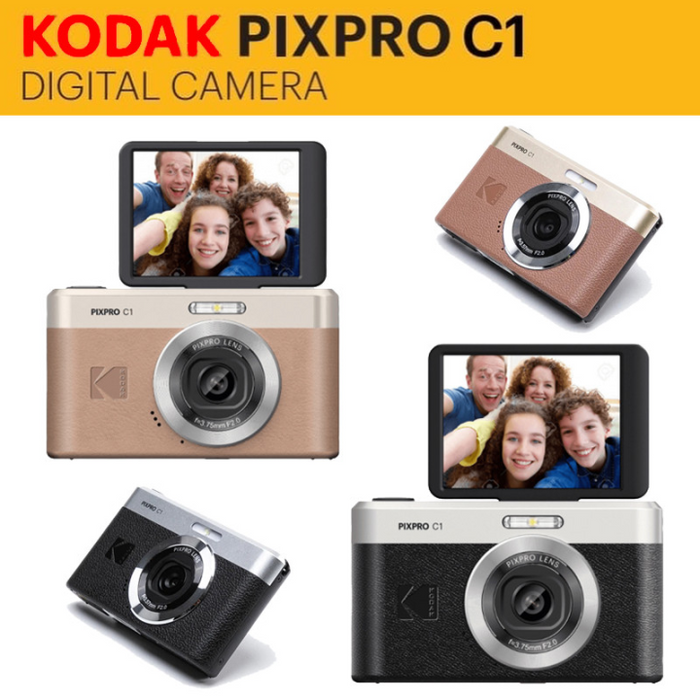 KODAK PIXPRO C1 Digital Camera (Brown) - 4x Digital Zoom, 13MP