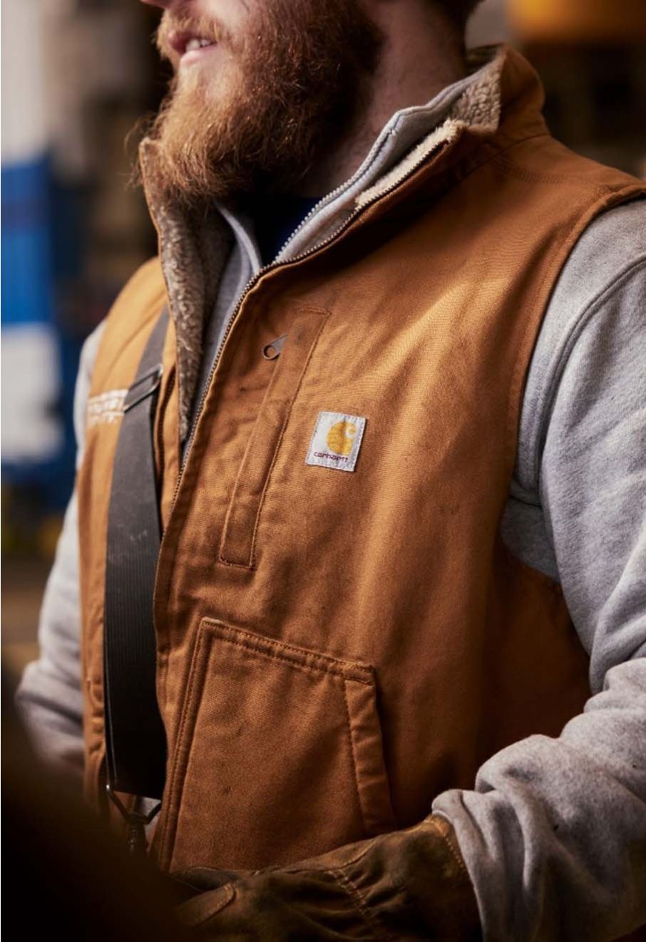 Carhartt Work Vest Washed Duck Sherpa 104277 Brown 71workx