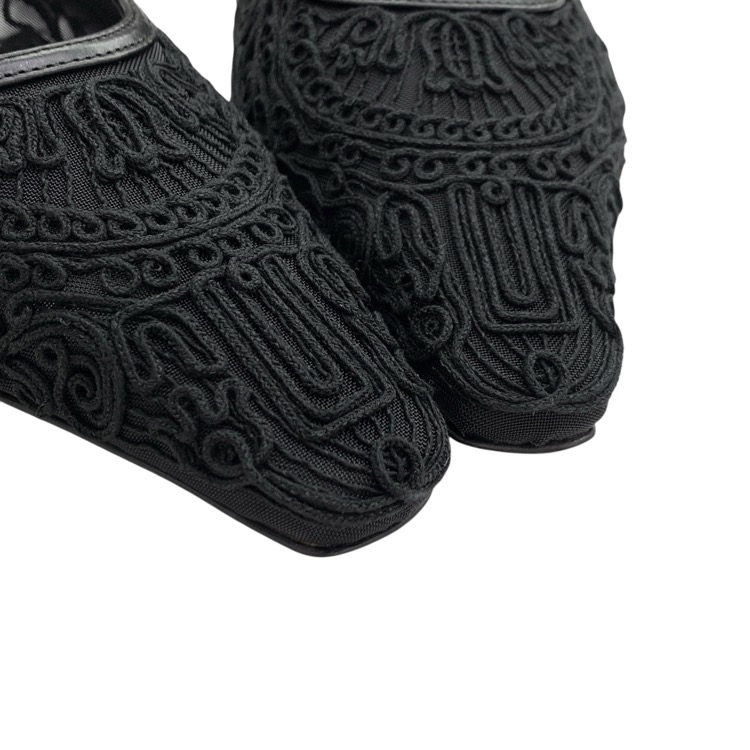 Mame Kurogouchi マメクロゴウチ Cording Embroidery Sling Back Heels