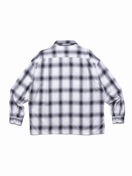 COOTIE / Ombre Check Open Collar Shirt -Black×Off White- | 80