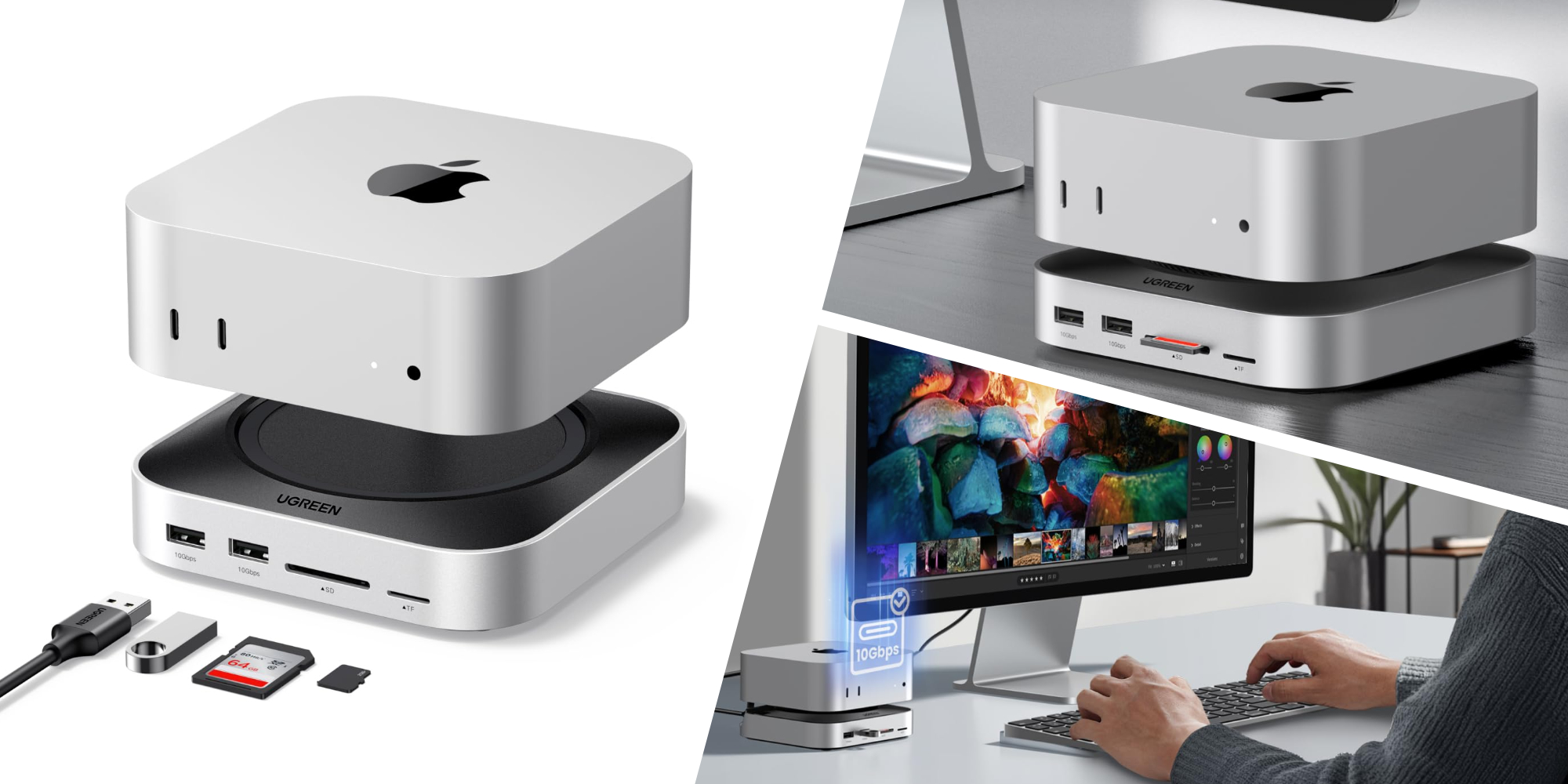UGREEN's new M4 Mac mini Dock & Stand with integrated NVMe SSD