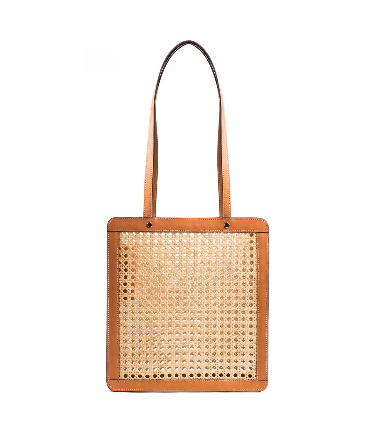 Palmgrens - Tall Rattan Bag - Leather since 1896