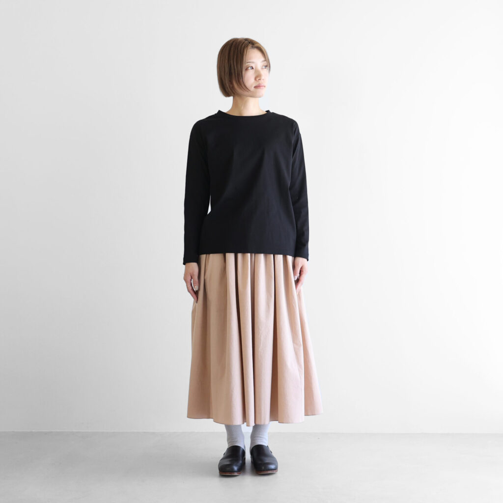 綿ウールタイプライタークロスロングスカート U402をリリースしました