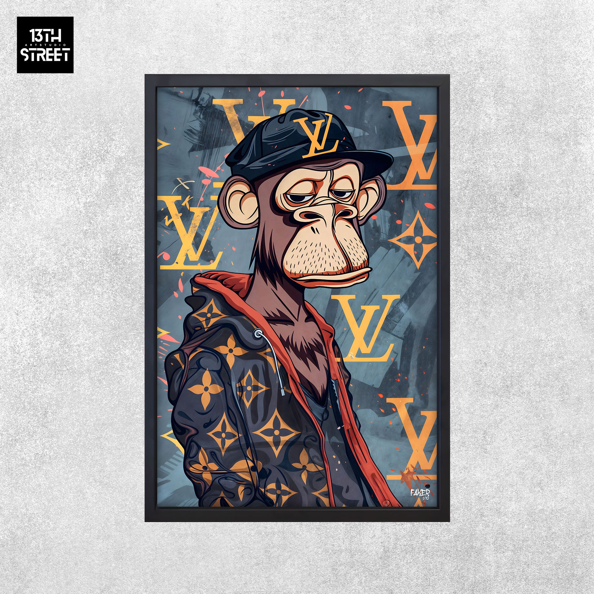 Faker - Bored Monkey Louis Vuitton - Canvas 40x60x2cm – 13th