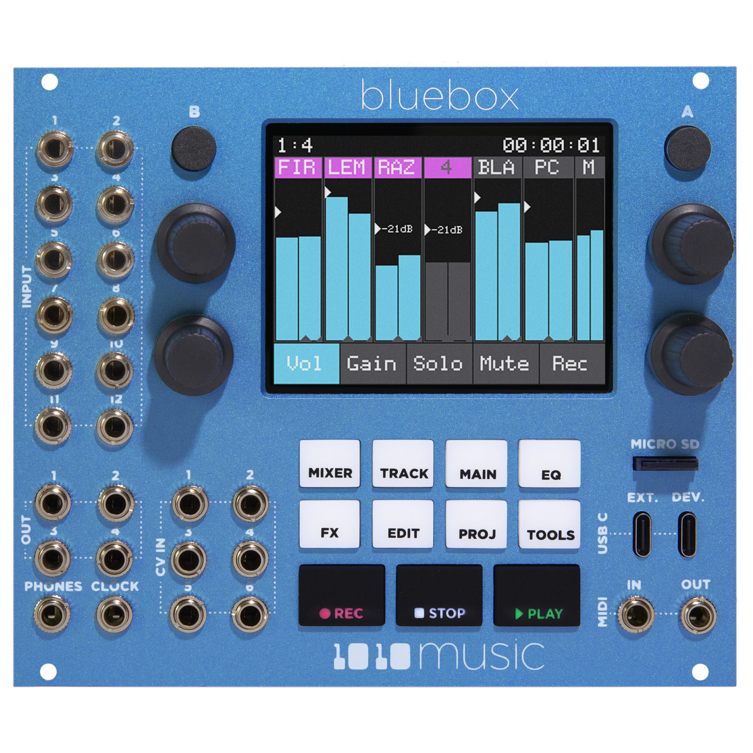 Bluebox Eurorack Edition - Compact Digital Mixer - 1010music LLC
