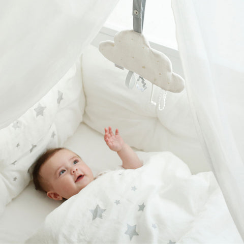 キャノピー（天蓋）付き ミニベッド&デスク / ベビーベッド 日本製