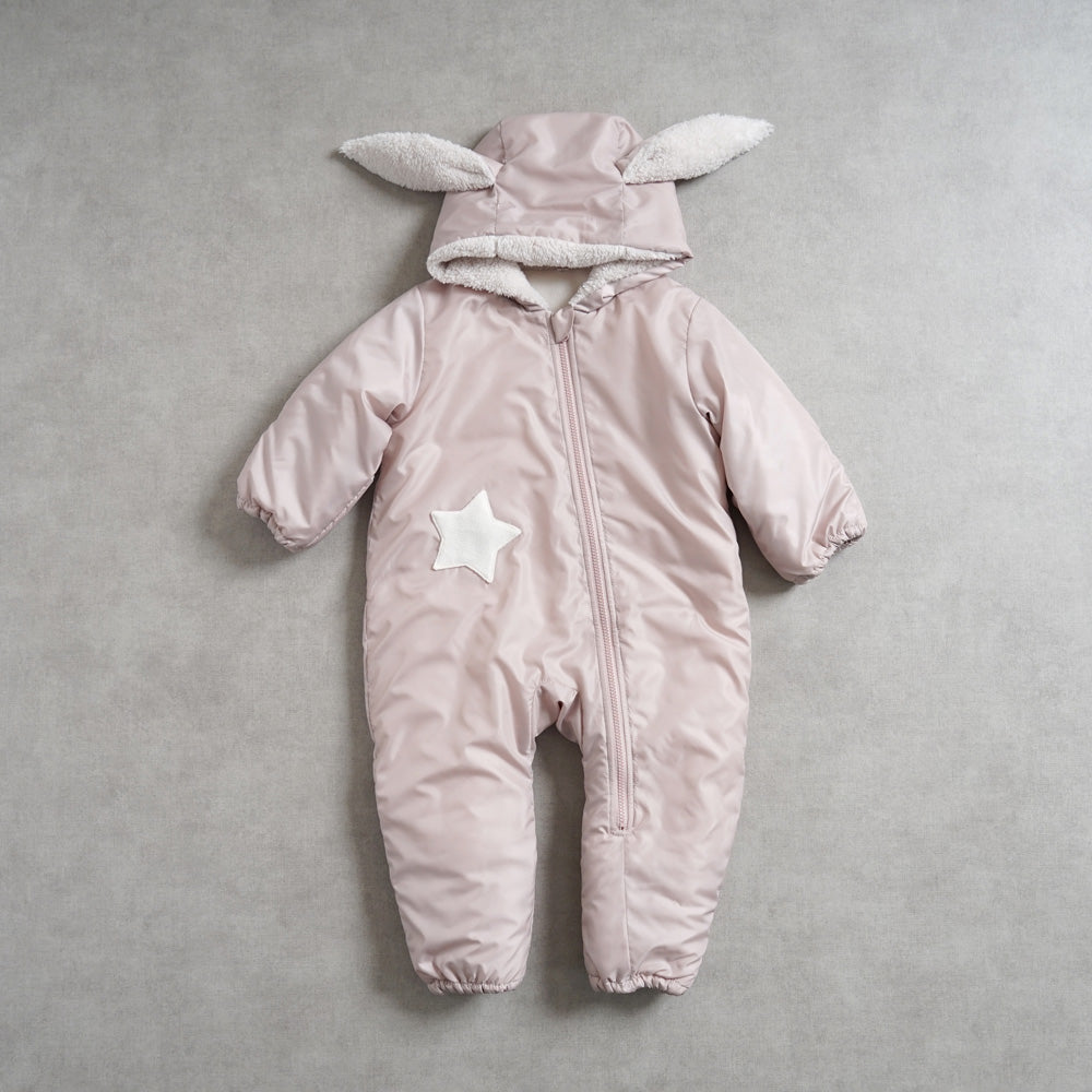 おくるみジャンプスーツ ピンクベージュ 70-80cm・80-90cm – 10mois