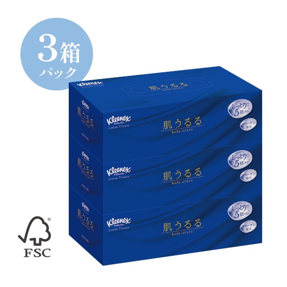 クリネックス ティシュー ローション 肌うるる 3箱パック｜うさマート
