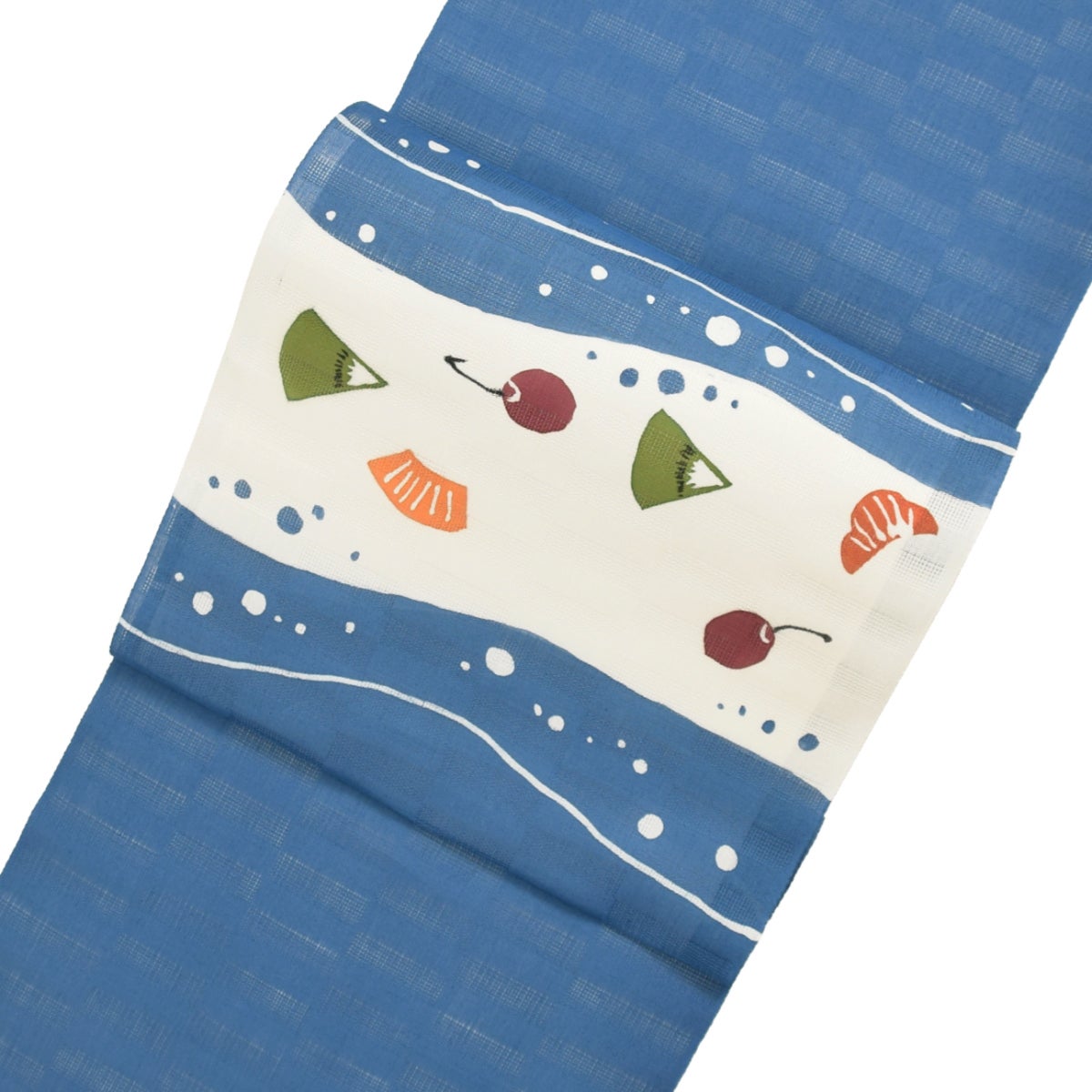 夏・単衣】竺仙 麻型染め名古屋帯 九寸 フルーツソーダ/ブルー | お