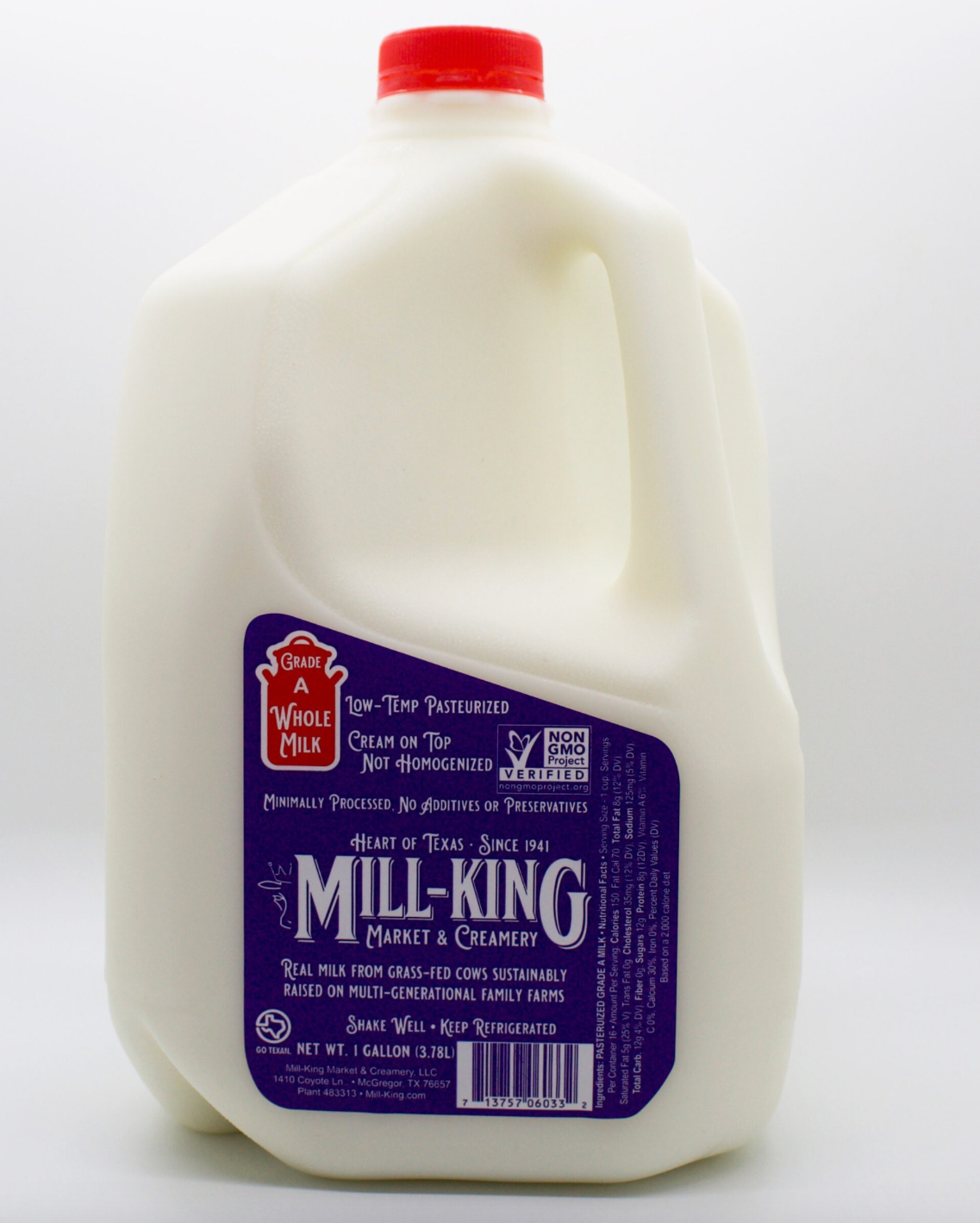 Mill-King Whole Milk | Low Temp Pasteurized Non Homogenized | Home
