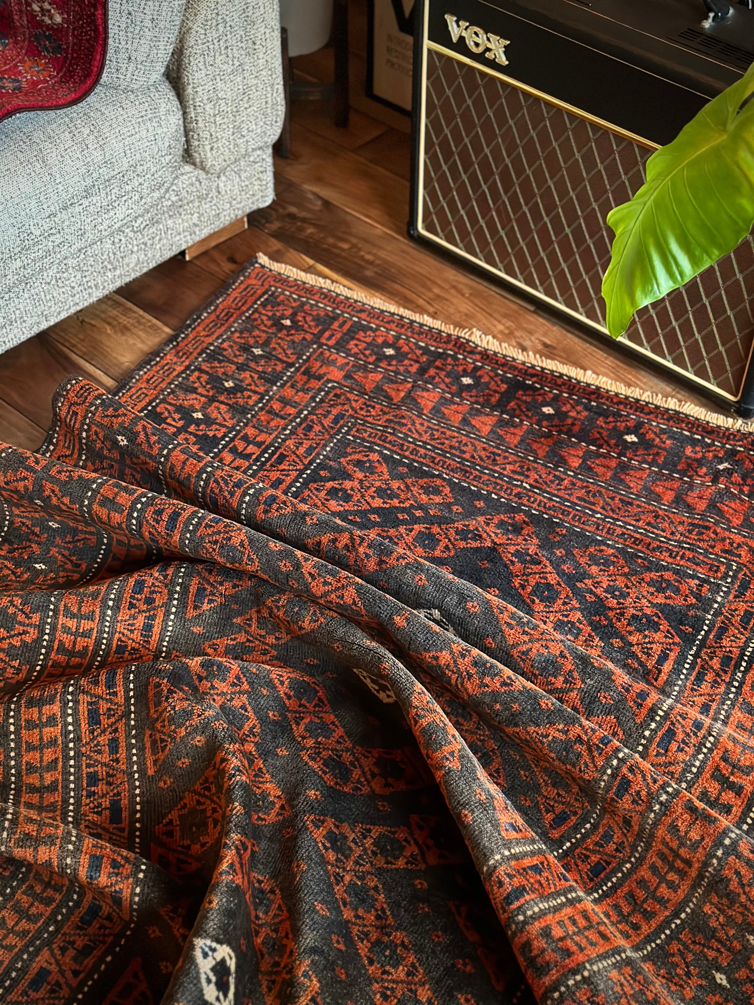 KM トライバルラグ ヴィンテージ バルーチ ランナー ペルシヤ ランナー