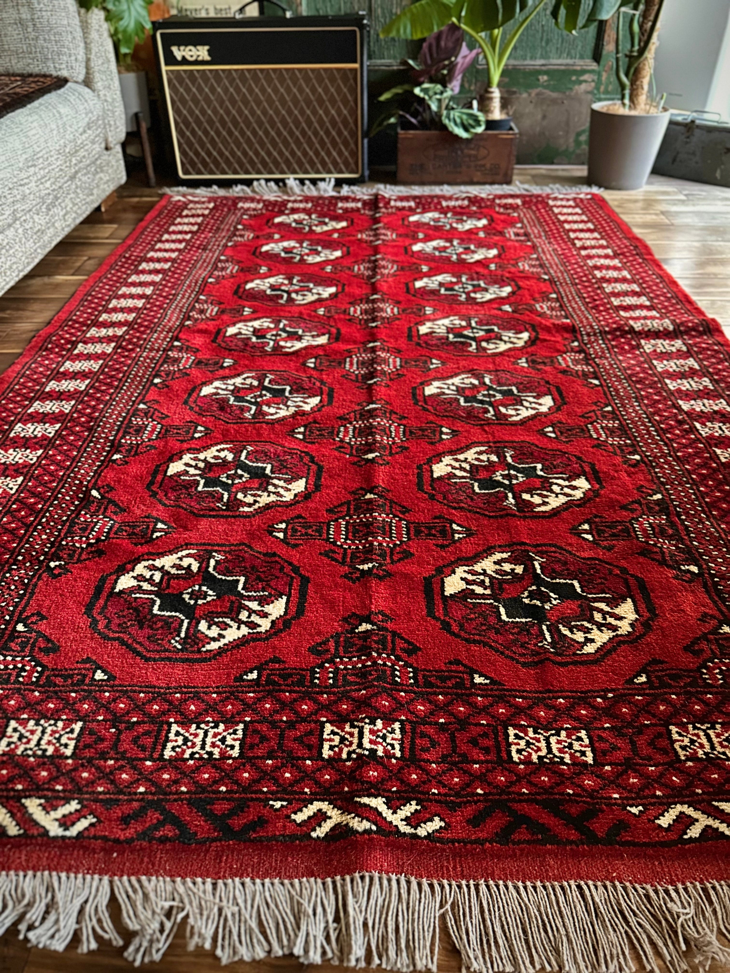 トライバルラグ手織り絨毯ヴィンテージ ラグ 約158cm x 85cm