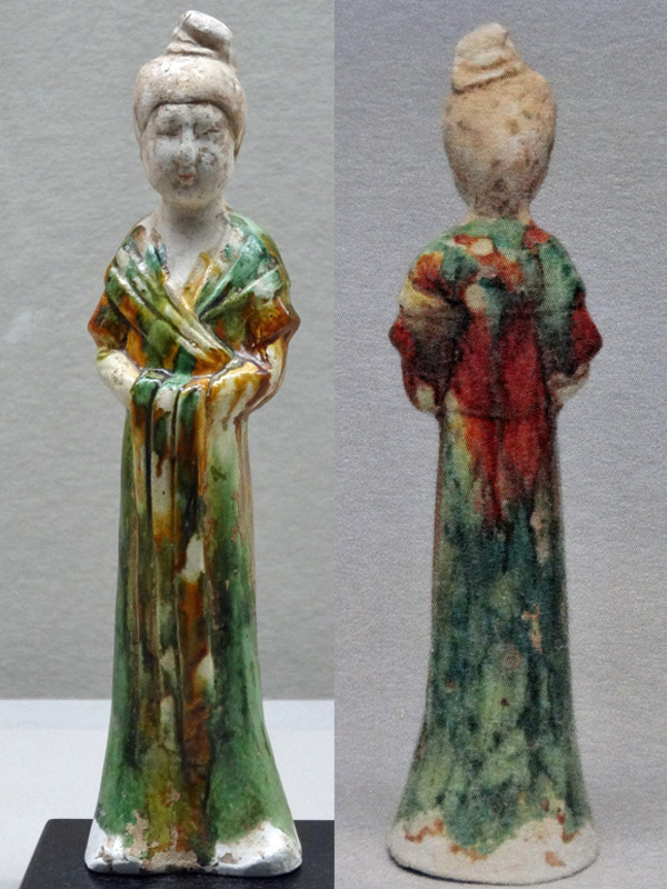 唐物 唐三彩女子俑 岩倉家旧蔵 共箱箱書きあり