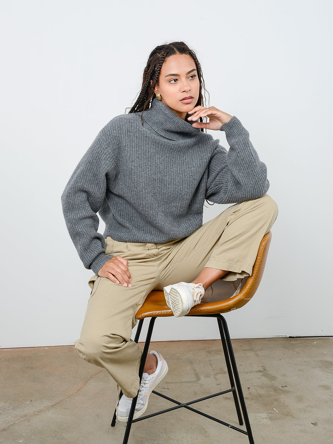 Women's Cashmere Cropped Turtleneck Pullover | 27 Miles